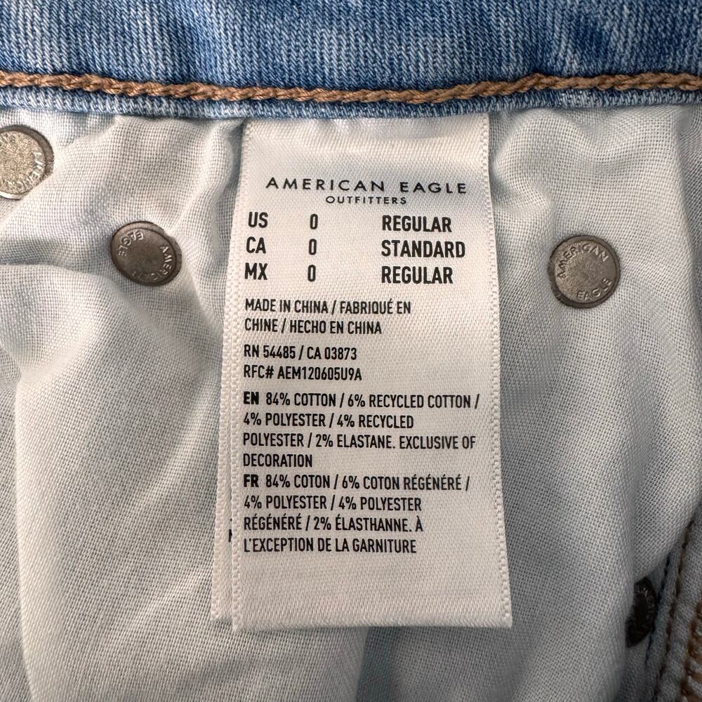 American Eagle Flare Leg Jeans Women’s 0 Distressed Boho Western Low Rise Y2K - Picture 6 of 12